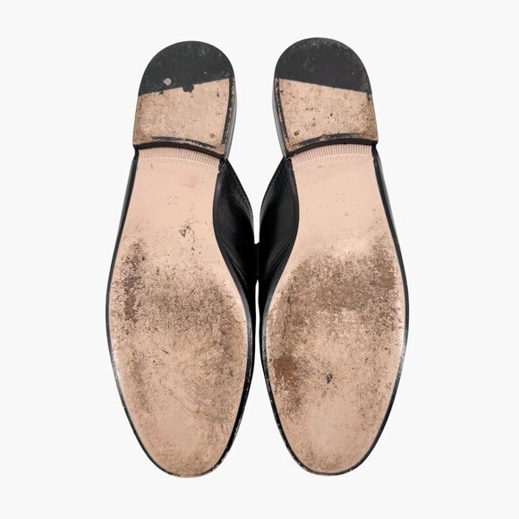 Gucci Princetown Web Stripe Horsebit Loafer Mule Size 36 US 6 Black Leather Flat - Picture 12 of 14